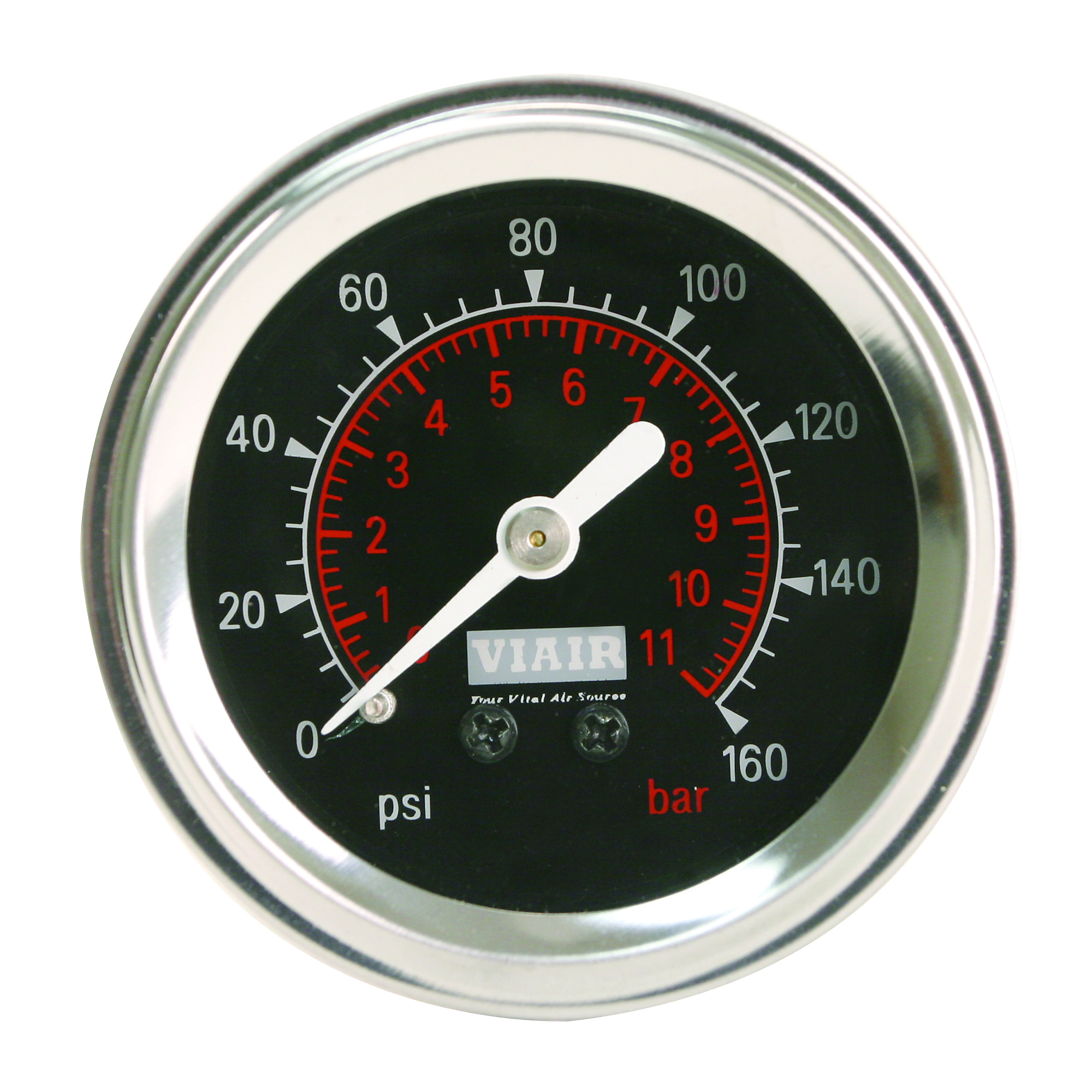 Viair Single-Needle Air Gauge - 2in., 160 PSI, Black Face, Model# 90088